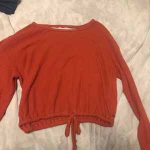 Waffle knit sweater